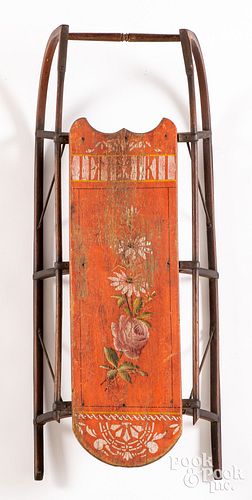 Painted child's sled, ca. 1900