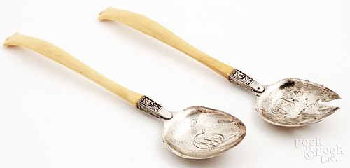 Gorham sterling silver serving fork and spoons