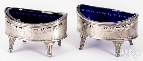 Pair of English silver salts by Robert Hennell