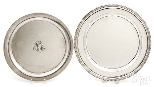 Two Gorham sterling silver trays