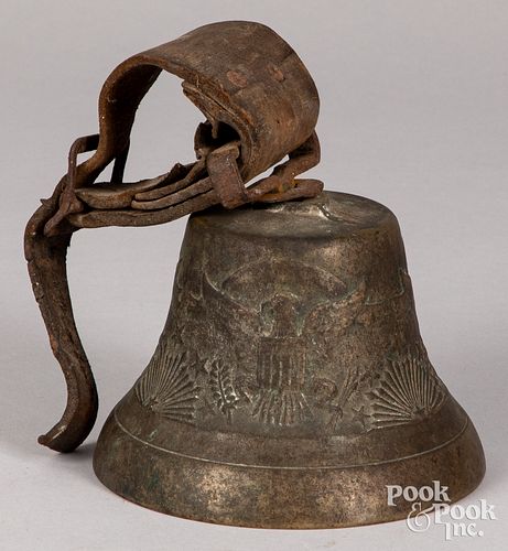 Bronze bell with American eagle decoration