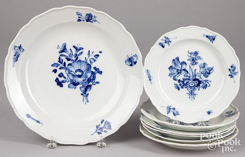 Meissen porcelain charger and six plates