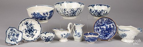 Blue and white porcelain, mostly Worcester