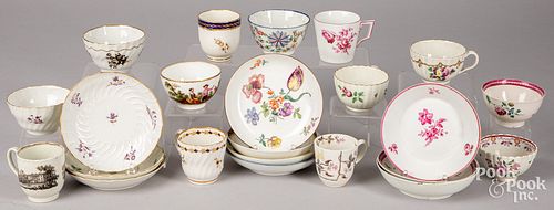 Assorted porcelain cups and saucers