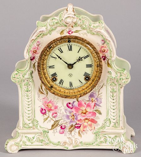 Ansonia Royal Bonn porcelain mantle clock