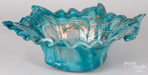 Large Murano type art glass center bowl, 20th c.