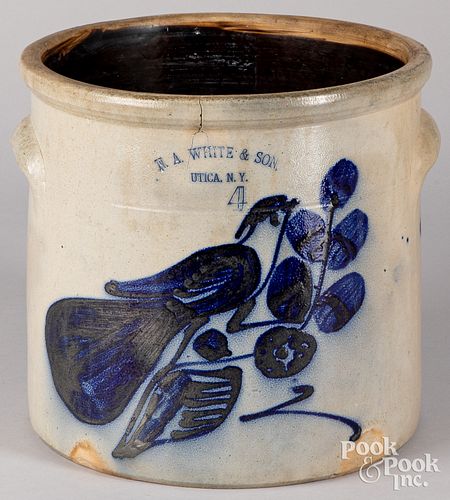 New York four gallon stoneware crock, 19th c.