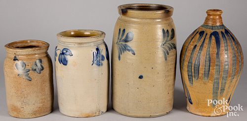 Three Pennsylvania/Maryland stoneware jars