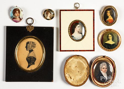 Group of miniature portraits, 19th and 20th c.