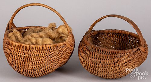 Two splint gathering baskets, 19th c.