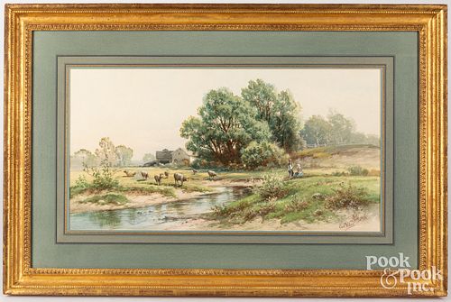 Carl Weber (American 1850-1921), watercolor