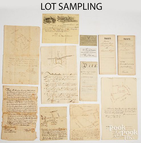 A collection of deeds and surveyors maps