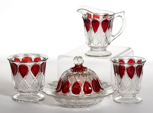 MARYLAND (OMN) - RUBY-STAINED FOUR-PIECE TABLE SET