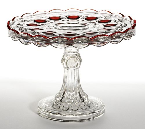 ELECTRIC - RUBY-STAINED SALVER / CAKE STAND
