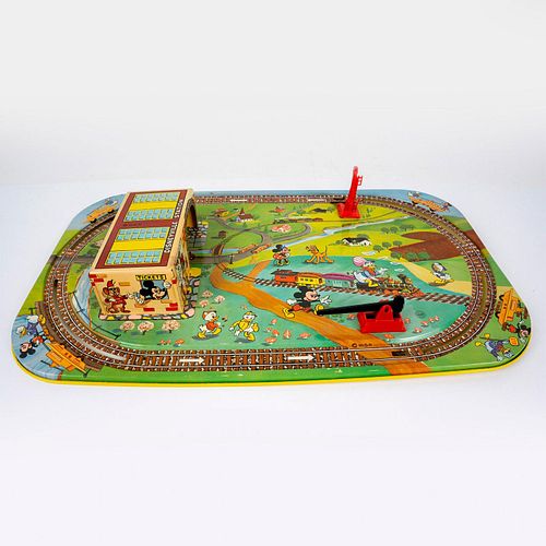Mickey Mouse Hand Car Toy Track by Louis Marx with Box
