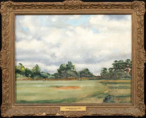 VIEW OF ALDEBURGH GOLF COURSE OIL PAINTING
