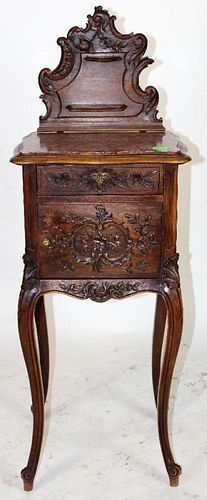French Louis XV chevet in walnut with marble top