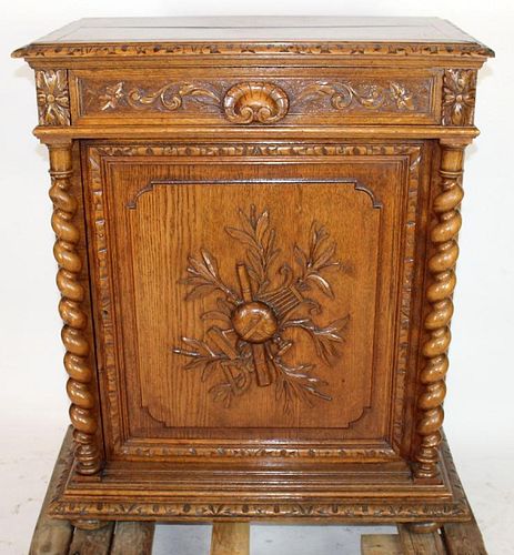 French Louis XIII bibus cabinet in oak