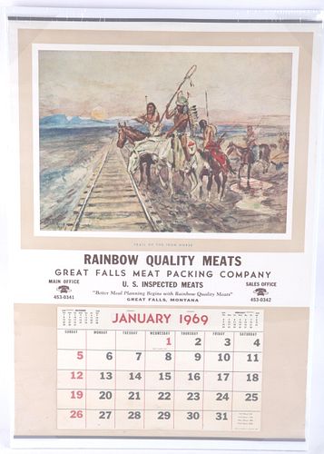1969 C. Russell Rainbow Quality Meats Great Falls