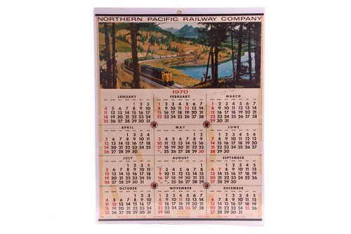 Northern Pacific Railway Co.1970 Wall Calendar