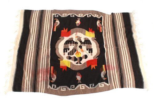 C. 1930 Mexican Saltillo Serape Eagle Blanket