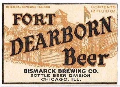 1938 Fort Dearborn Beer 12oz IL18-13 Label Chicago Illinois