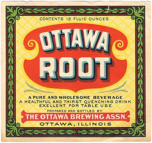 1924 Ottawa Root 12oz IL91-4 Label Ottawa Illinois
