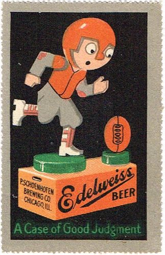 1918 Edelweiss Cinderella Stamp (football) IL Chicago Illinois