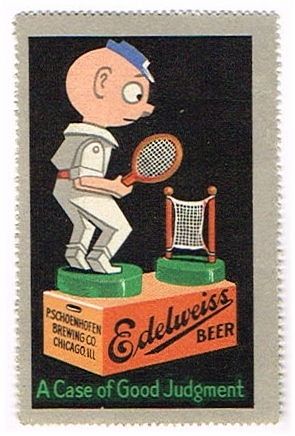 1918 Edelweiss Cinderella Stamp (tennis) IL Chicago Illinois