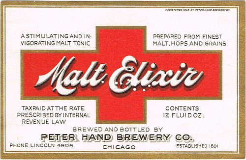 1935 Malt Elixir 12oz IL27-04 Label Chicago Illinois