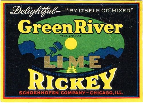 1906 Green River Lime Rickey IL43-08 Label Chicago Illinois