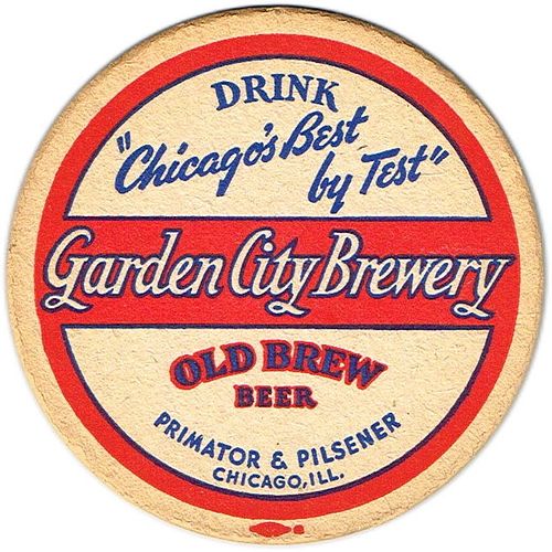 1935 Old Brew Beer IL-GAR-1 Coaster Chicago Illinois