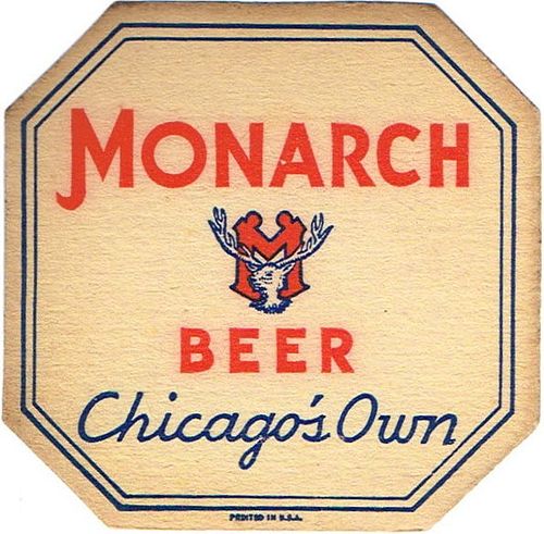 1935 Monarch Beer IL-MON-26 Coaster Chicago Illinois
