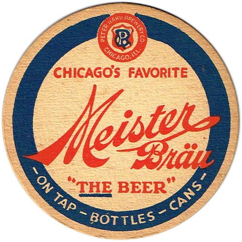 1940 Meister Bräu Beer IL-HMB-1 Coaster Chicago Illinois