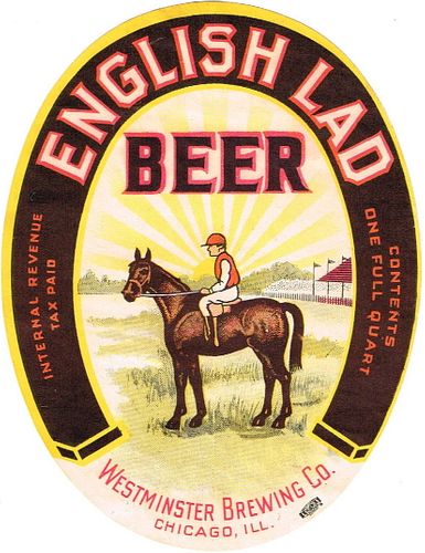 1935 English Lad Beer 32oz One Quart IL53-04 Label Chicago Illinois