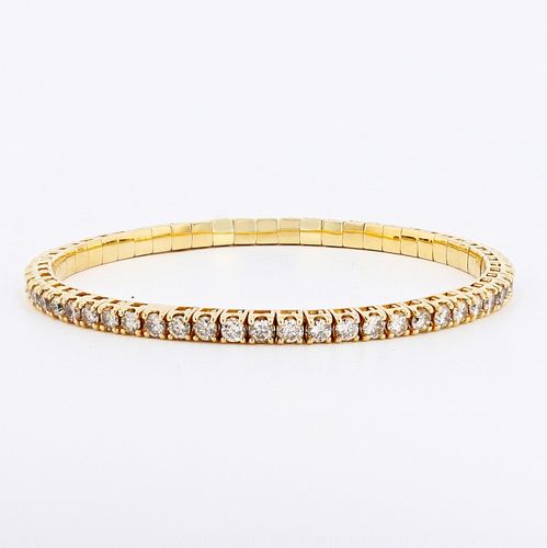 6.06ctw Diamond 14K Yellow Gold Tennis Bracelet