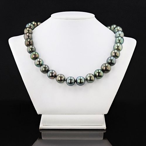 12mm to 15mm Tahitian Pearl 14K White Gold Necklac
