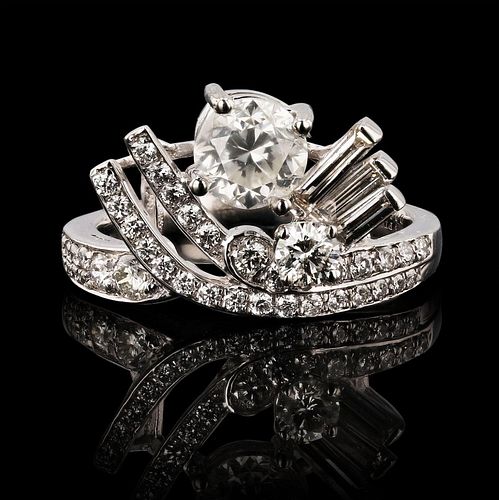 1.01ct Diamond Platinum Ring (1.85ctw Diamond)