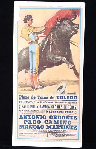 Original Plaza de Toros de Toledo Poster c. 1969
