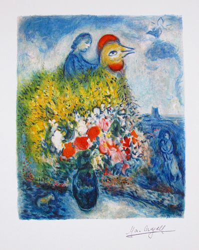 Marc Chagall Le Coq Avec Le Bouquet Jaune