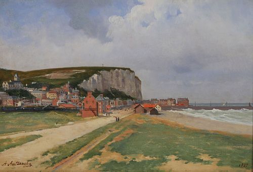 Alfred E Auteroche (French, 1831-1906) Oil Painting - Normandy, France