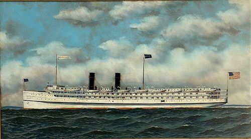 Antonio Jacobsen (1850-1921) "Bunker Hill" Ship Painting