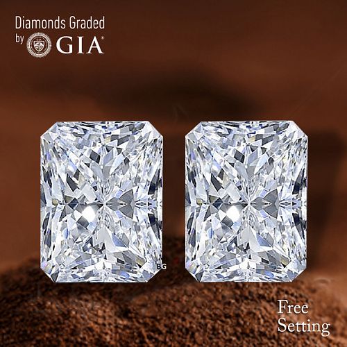 10.03 carat diamond pair, Radiant cut Diamonds GIA Graded 1) 5.01 ct, Color I, VS2 2) 5.02 ct, Color I, SI1. Appraised Value: $518,900 