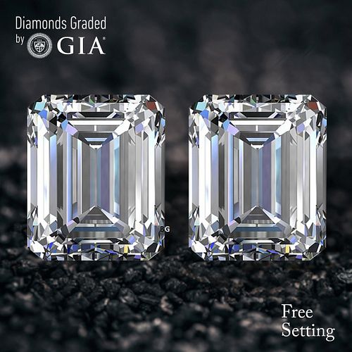 4.02 carat diamond pair, Emerald cut Diamonds GIA Graded 1) 2.01 ct, Color F, VVS1 2) 2.01 ct, Color G, VVS2. Appraised Value: $160,500 