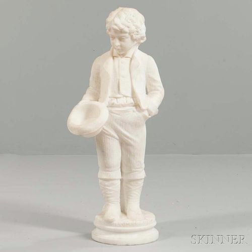 Antonio Piazza (Italian, Late 19th/Early 20th Century)       Marble Figure of a Boy