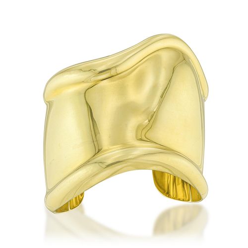 Tiffany &amp; Co. Elsa Peretti Medium Silver Bone Cuff with After-market Gold Plating
