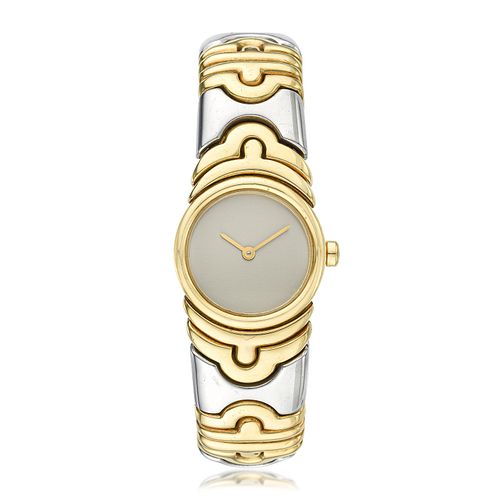 Bulgari Parentesi Cuff Watch in 18K Yellow Gold and Steel with Box and Papers