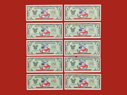 Group of 10 1997 Disney Dollars, Mickey $1