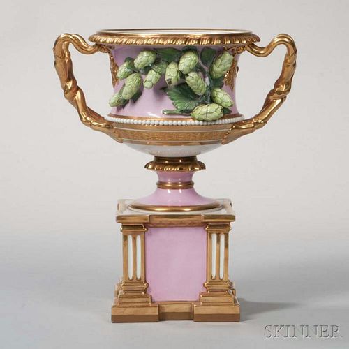 Continental Porcelain Urn on Stand