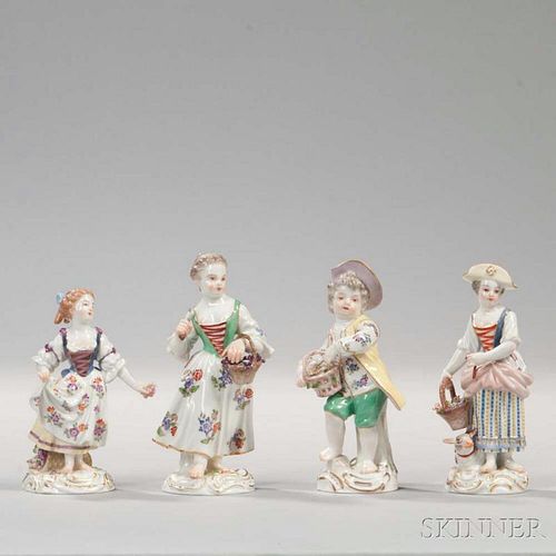 Four Meissen Porcelain Figures of Children